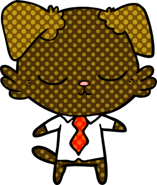 Bir insan tarafından çizilmiş şirin bir çizgi film köpeği.