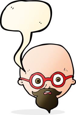 Bir insan tarafından çizilmiş sakallı bir karikatür.