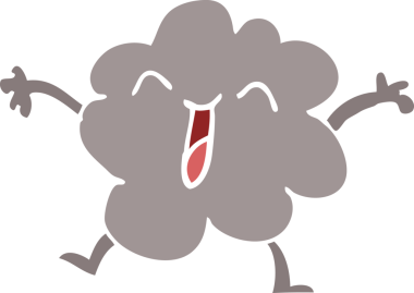 karikatür mutlu gri bulut bir insan tarafından çizilmiş