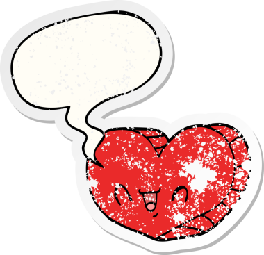 Bir insan tarafından çizilmiş, kederli, eski bir çıkartma.