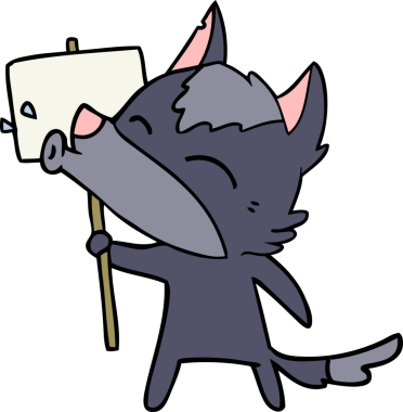 Bir insan tarafından çizilmiş uluyan kurt çizgi filmi.