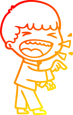 Bir insan tarafından çizilmiş gülen adamın sıcak çizgi çizimi.