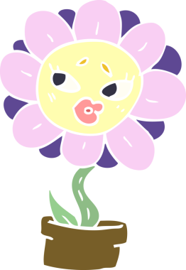 Bir insan tarafından çizilmiş karalama saksısı.