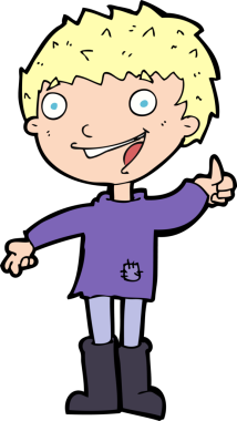 Bir insan tarafından çizilmiş heyecanlı bir çocuk.