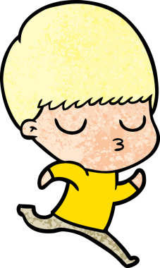 Bir insan tarafından çizilmiş sakin çocuk çizgi filmi.