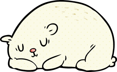 Bir insan tarafından çizilmiş uykulu kutup ayısı çizgi filmi