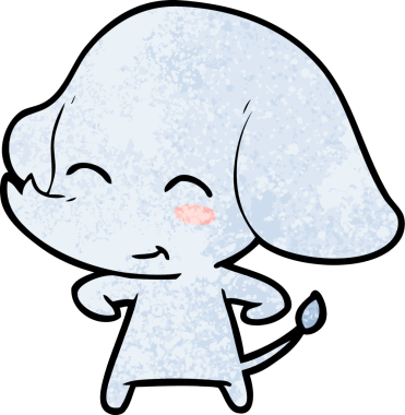 Bir insan tarafından çizilmiş şirin bir fil.