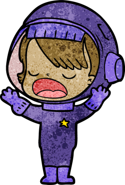 Bir insan tarafından çizilmiş astronot kız.