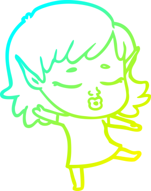 Bir insan tarafından çizilmiş güzel bir elf kızı çizimi.