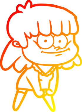 Bir insan tarafından çizilmiş gülümseyen bir karikatür çizimi