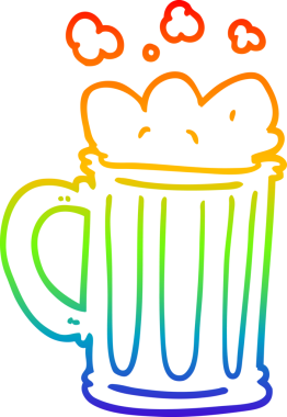 gökkuşağı gradyanı çizimi bir insan tarafından çizilmiş bira karikatürü