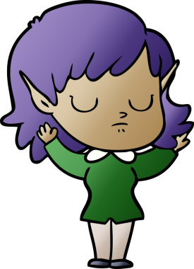 Bir insan tarafından çizilmiş bir elf kızı.