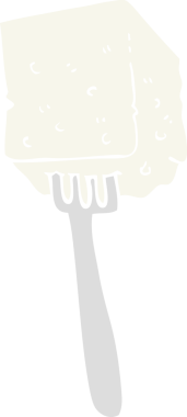 Bir insan tarafından çizilmiş tofunun düz renk çizimi