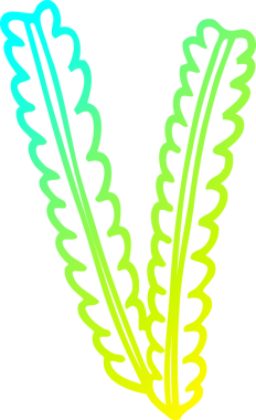 Bir insanın çizdiği buğday karikatürünün soğuk gradyan çizgisi.