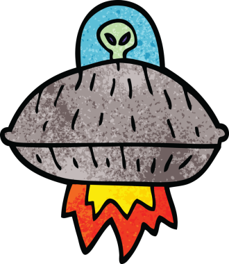 Bir insan tarafından çizilmiş uzaylı uzay gemisini karala