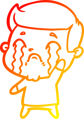 Bir insan tarafından çizilmiş ağlayan bir çizgi film karakteri çizimi.