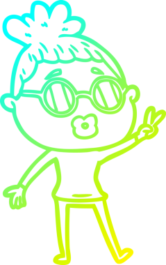 Bir insan tarafından çizilen barış işaretini çizen bir karikatür çizimi.