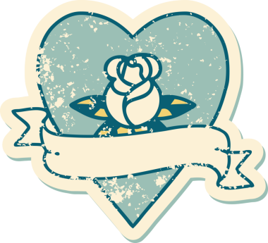 Bir insan tarafından çizilmiş kalp gülü ve bayrağının sembolik dövmeli resmi.