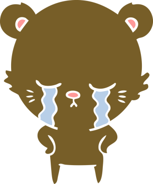 Bir insan tarafından çizilmiş düz renkli çizgi film ayısı.