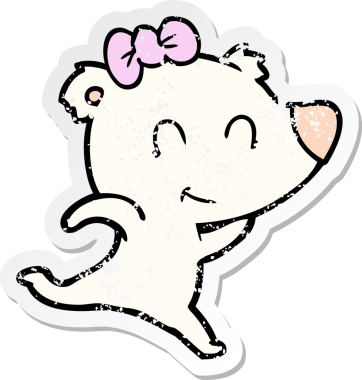 Bir insan tarafından çizilmiş dişi kutup ayısının sıkıntılı çıkartması.