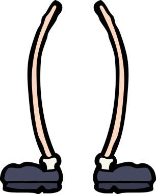 bir insan tarafından çizilmiş karikatür bacakları