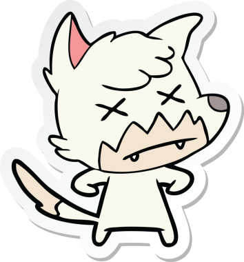 Bir insan tarafından çizilmiş ölü tilki etiketi.