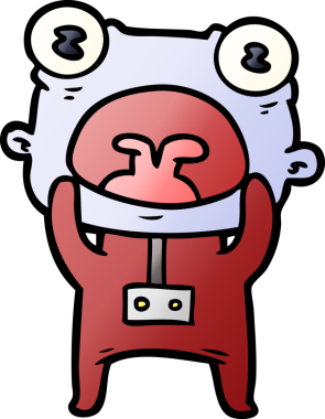 Bir insan tarafından çizilmiş garip uzaylı çizgi filmi.