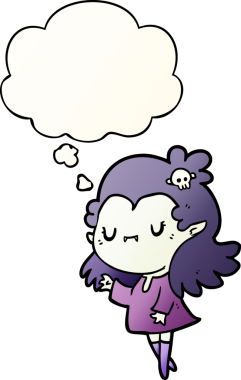 Bir insan tarafından çizilmiş, düşünce baloncuklu çizgi film vampiri.