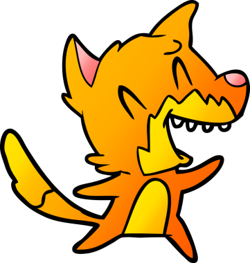 Bir insan tarafından çizilmiş gülen tilki çizgi filmi.