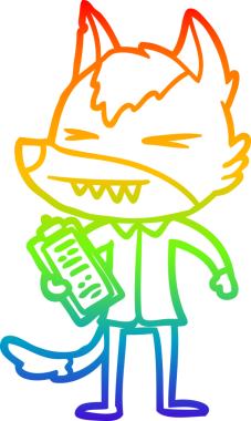 Bir insan tarafından çizilmiş kızgın bir kurt çizgi çizimi.