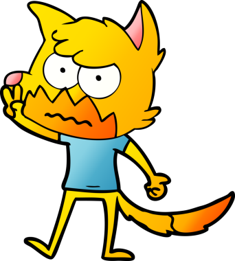 Bir insan tarafından çizilmiş tilki çizgi film karakteri