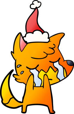 Ağlayan tilki eli, bir insan tarafından çizilmiş Noel Baba şapkasının gradyan çizimi.