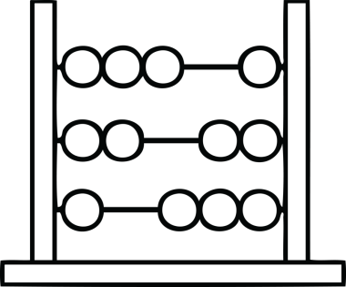 Bir insan tarafından çizilmiş matematik abaküsünün çizgi çizimi