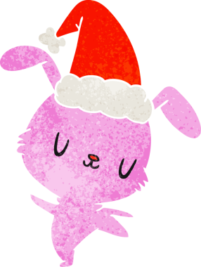 Bir insan tarafından çizilmiş Kawai Tavşanı 'nın retro karikatürü.