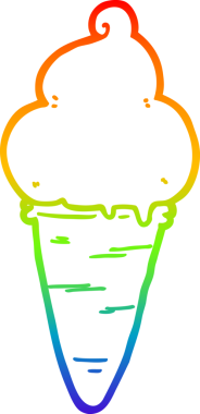 gökkuşağı gradyanı çizimi bir insan tarafından çizilmiş dondurma çizgi filmi