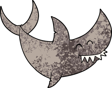 Bir insan tarafından çizilmiş bir köpek balığı.