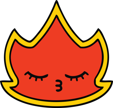 Bir insan tarafından çizilmiş güzel bir ateş karikatürü.