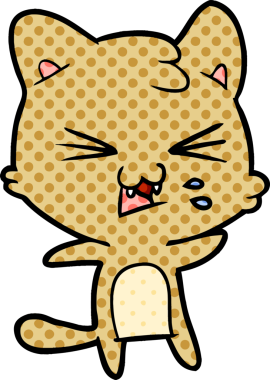 Bir insan tarafından çizilmiş kedi tıslaması.