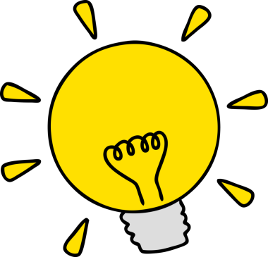 Bir insan tarafından çizilmiş bir elektrik ampulünün karikatürü