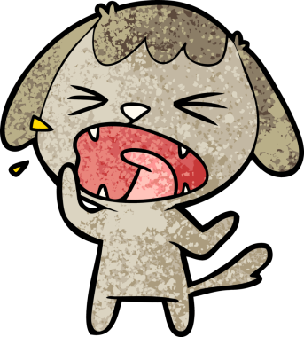 Bir insan tarafından çizilmiş şirin bir köpek havlaması.