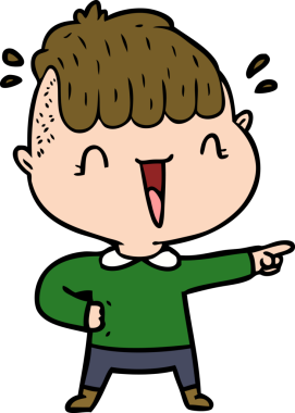 Bir insan tarafından çizilmiş mutlu çocuk.