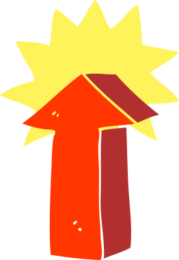 bir insan tarafından çizilen okun düz renk çizimi