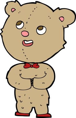 Bir insan tarafından çizilmiş sevimli oyuncak ayı.