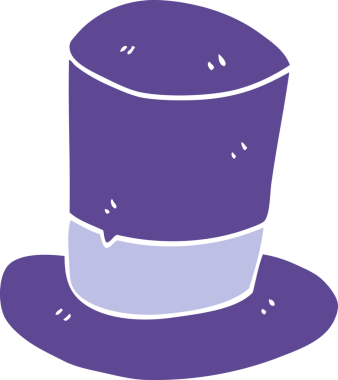 Bir insan tarafından çizilmiş karikatür silindir şapka.