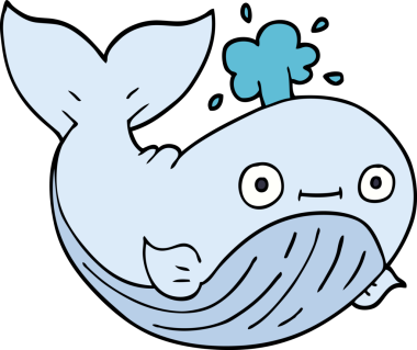 Bir insan tarafından çizilmiş karalama deniz balinası.