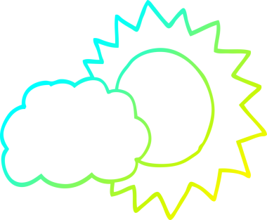 Bir insan tarafından çizilmiş bir karikatür hava durumu çizimi