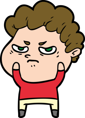 Bir insan tarafından çizilmiş kızgın bir adam.