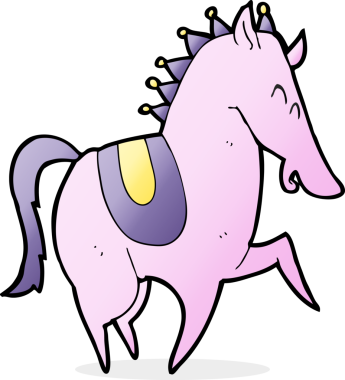 Bir insan tarafından çizilmiş zıplayan at çizgi filmi.