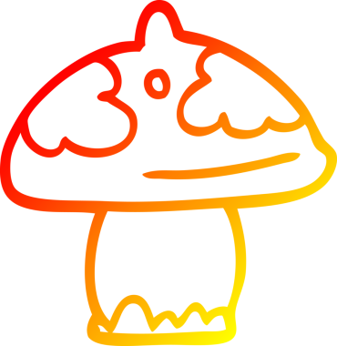 Bir insan tarafından çizilmiş bir mantarın sıcak gradyan çizimi