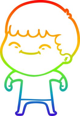 gökkuşağı gradyan çizgi çizimi bir insan tarafından çizilmiş mutlu bir çocuk